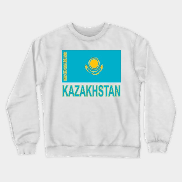 The Pride of Kazakhstan - Kazakhstani Flag Design Crewneck Sweatshirt by Naves